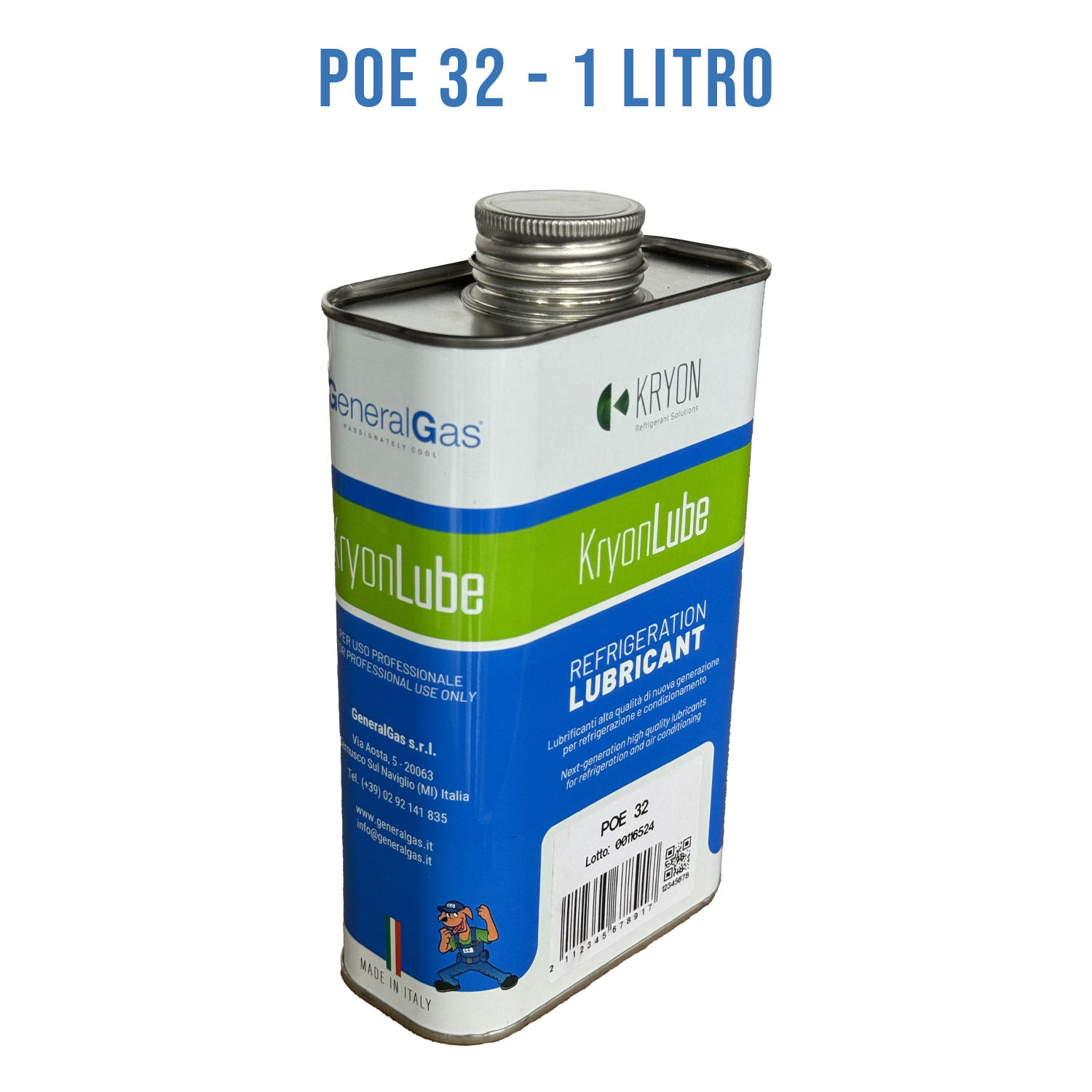 HVACR Lubricant KryonLube POE 32 - polyol ester - Metal canister 1 lt.