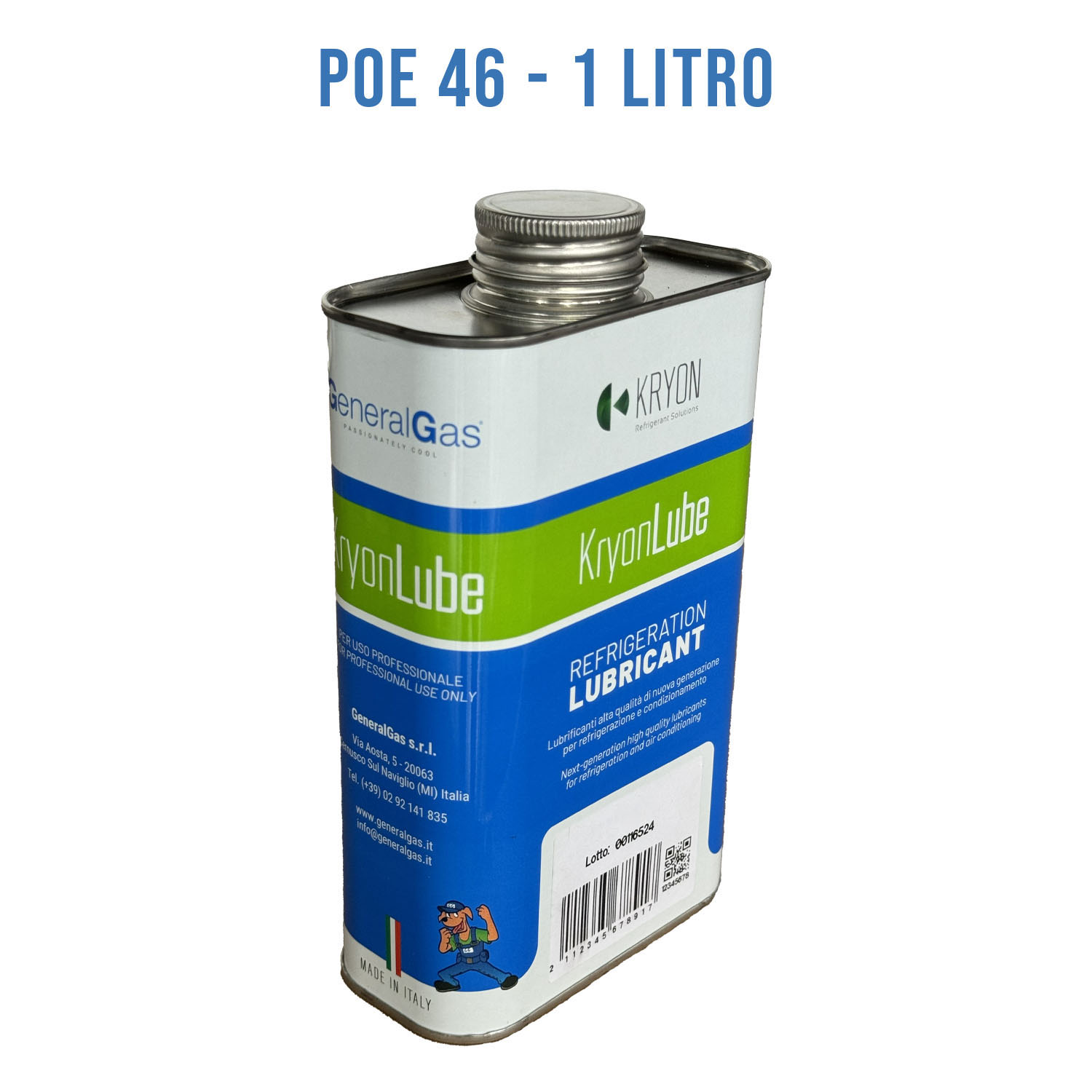 HVACR Lubricant KryonLube POE 46 - polyol ester - Metal canister 1 lt.