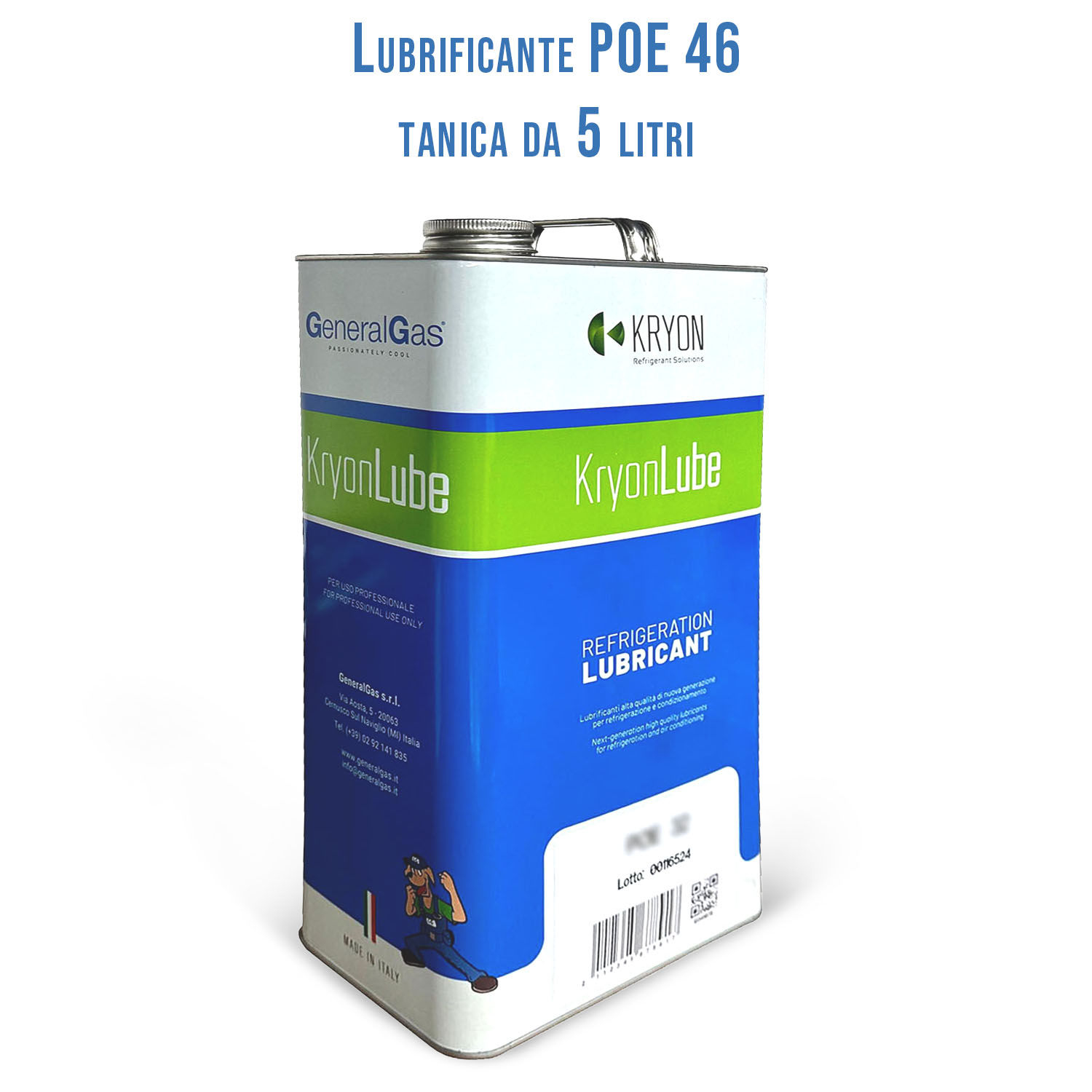 HVACR Lubricant KryonLube POE 46 - polyol ester - Metal canister 5 lt.