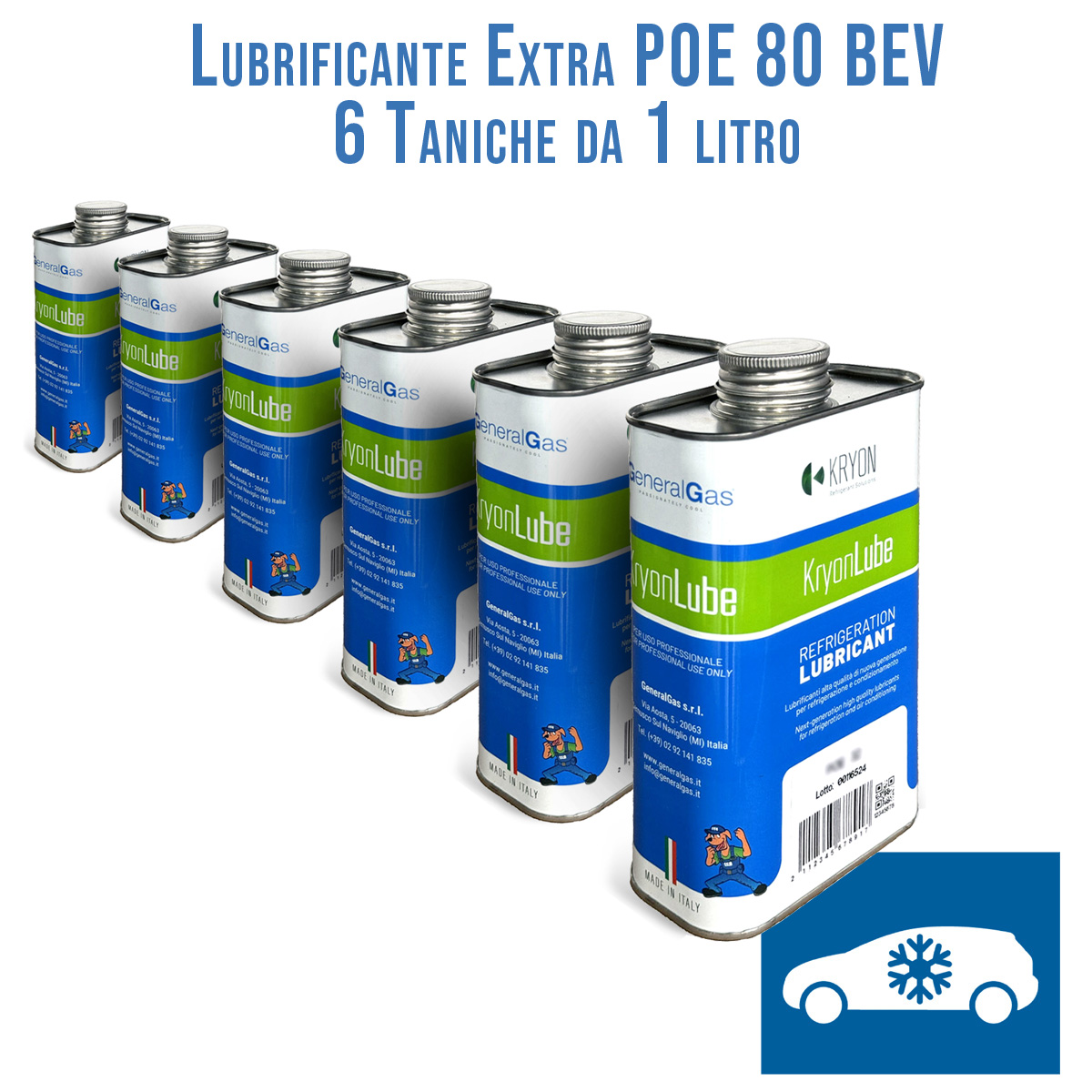 Lubrificante KryonLube EXTRA POE 80 BEV - 6pcs metal canisters 1Lt. 