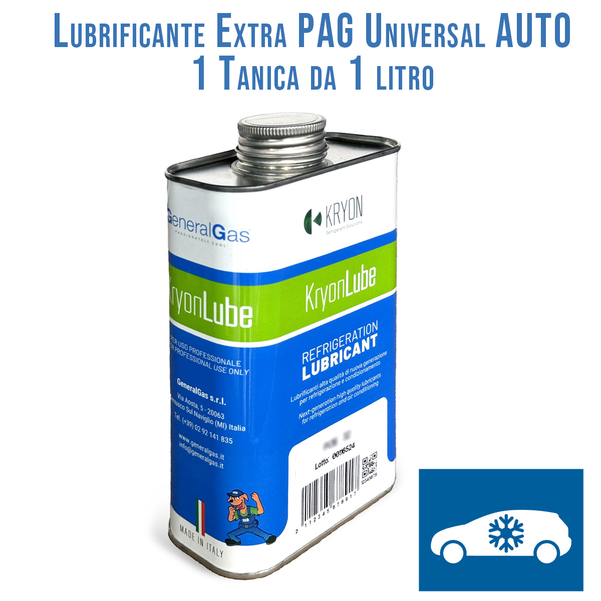 KryonLube EXTRA Universal PAG AUTO Lubricant - Metal canister 1Lt